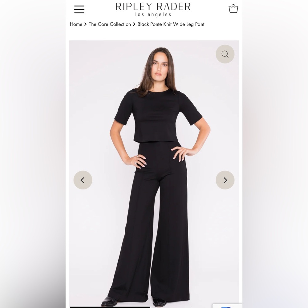 Ripley Rader Black Ponte Knit Wide Leg Pant